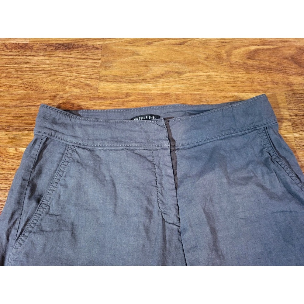 Eileen Fisher Size 2 Gray Long Shorts Linen Blend - Picture 3 of 6